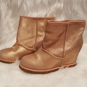 Nine West Rose Gold Wedge Booties
